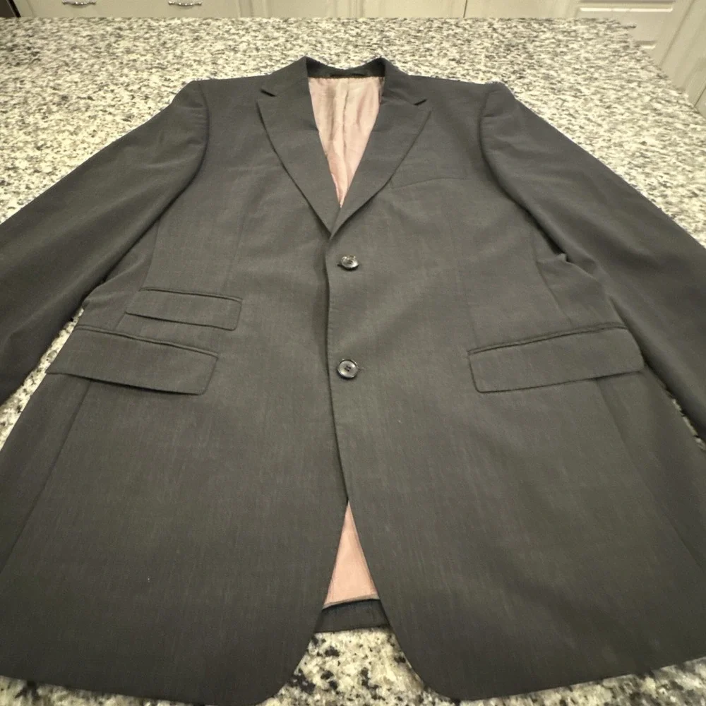 Hugo Boss Coppola Movie 44R Stretch Wool Sports‎ Coat Suit Jacket Black Charcoal